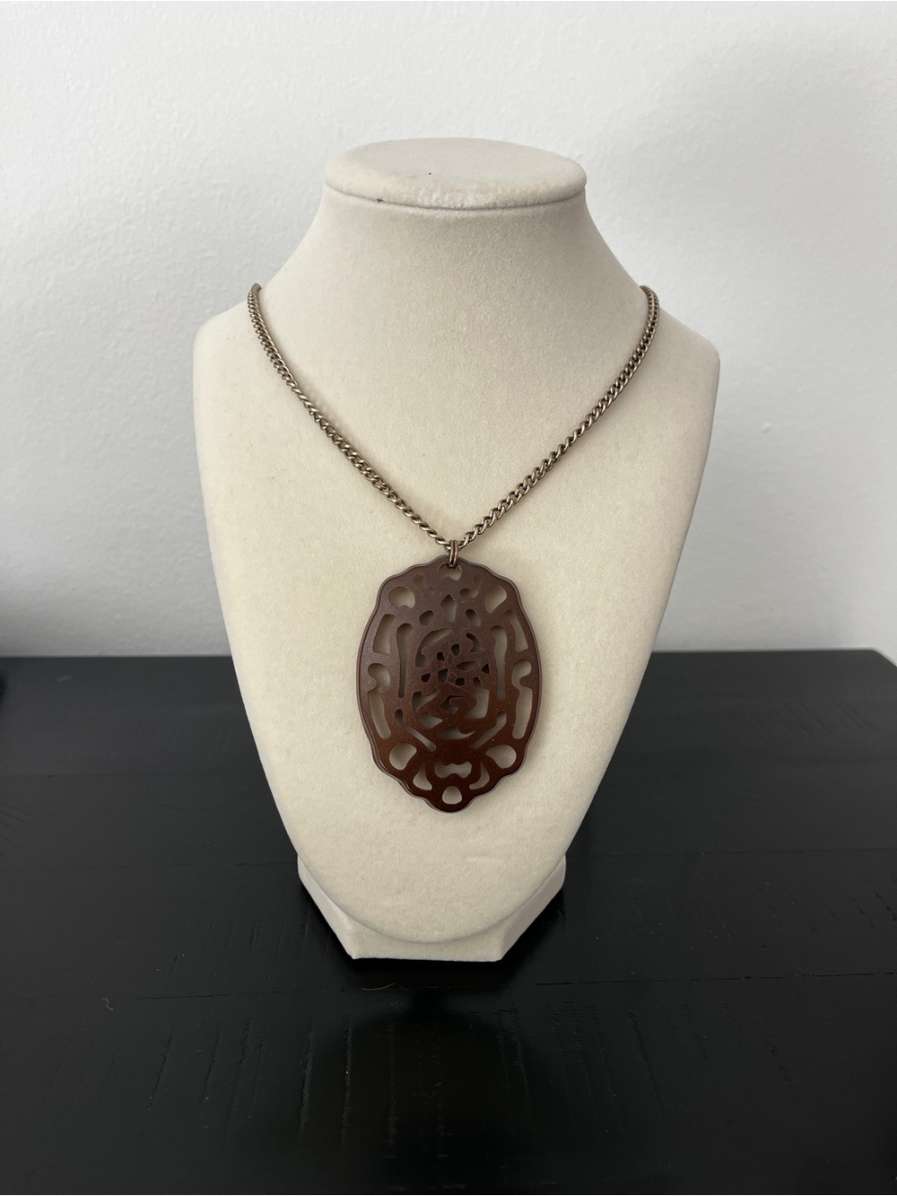 Brown Filigree Pendant Necklace - Women Jewelry